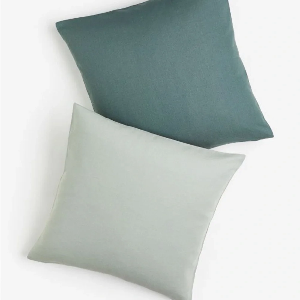 New West Elm (Set of 2) Sage Green Boho Throw Pillow Cover Case Sham 20